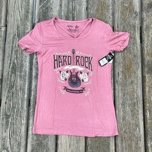 Brand New NWT Hard Rock Cafe Hollywood Florida Split Neck Tee